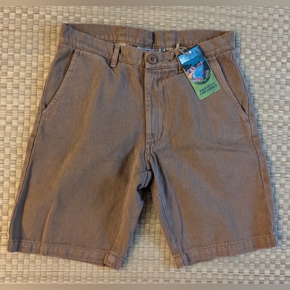 Jungmaven Men's Flat Front Shorts — Taupe Brown - Picture 1 of 5